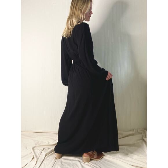 NATALIE MARTIN Black Long Sleeve Peasant Maxi Dress US MEDIUM/LARGE - Picture 8 of 14